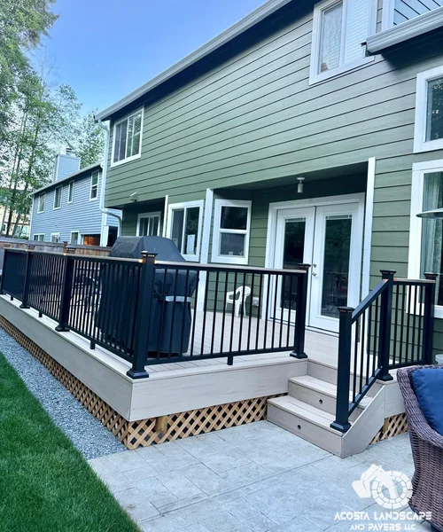 Multi - Tiered Deck, Stamped Patio & Sod Renovation in Bothell 